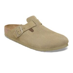 Tan Suede Birkenstock Boston Slip-On Clogs 39 like new